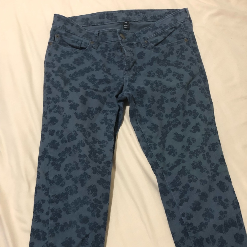 Gap flower print skinny jeans